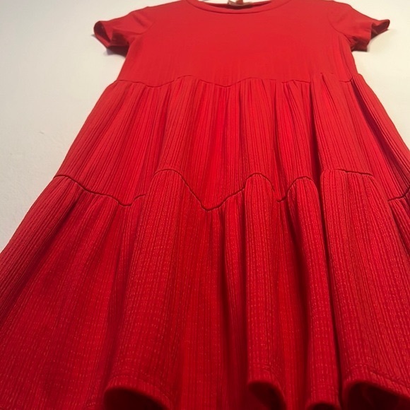 See You Monday Women Dress | Red Tiered Casual Dress | Medium - Picture 2 of 5
